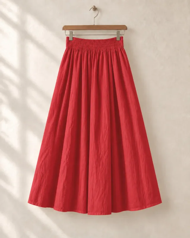 Falda Midi Fruncida