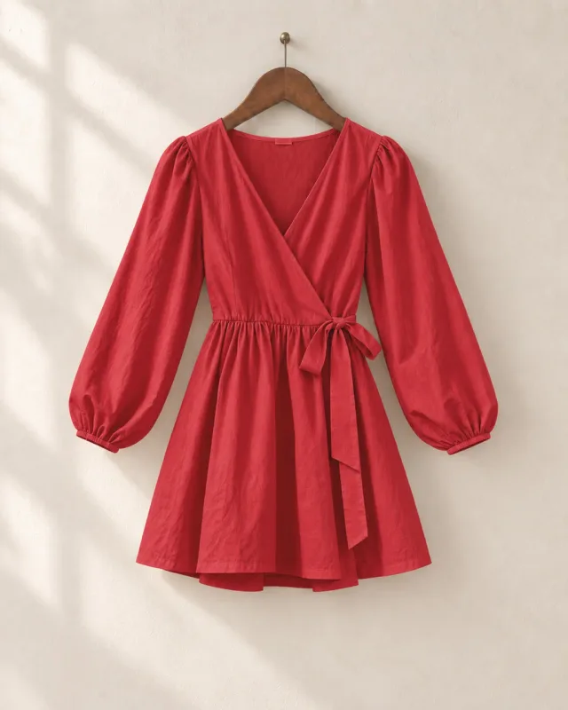 Vestido Corto Cruzado Lisa
