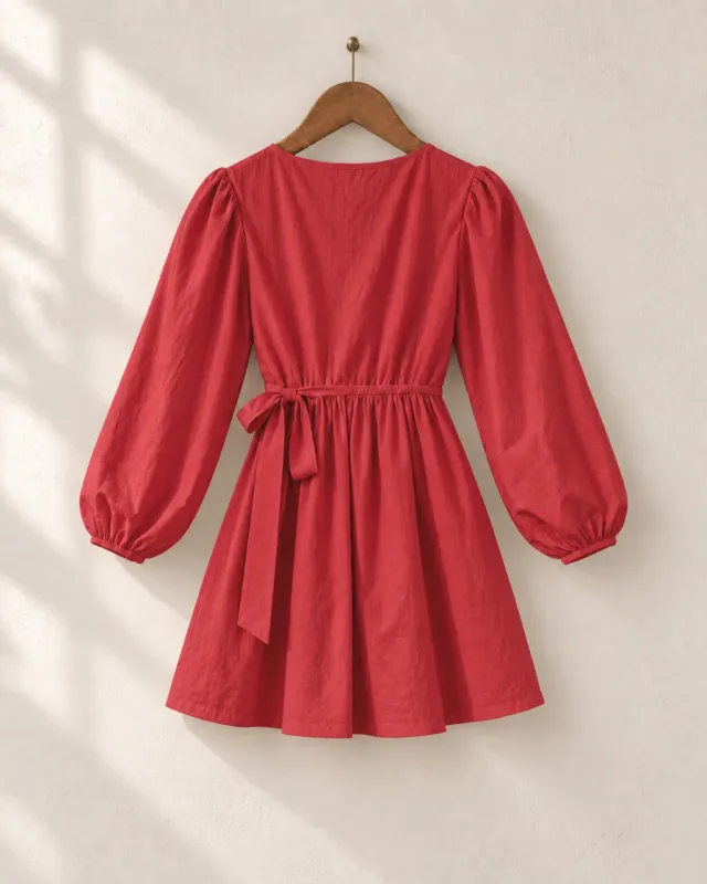 Vestido Corto Cruzado Lisa