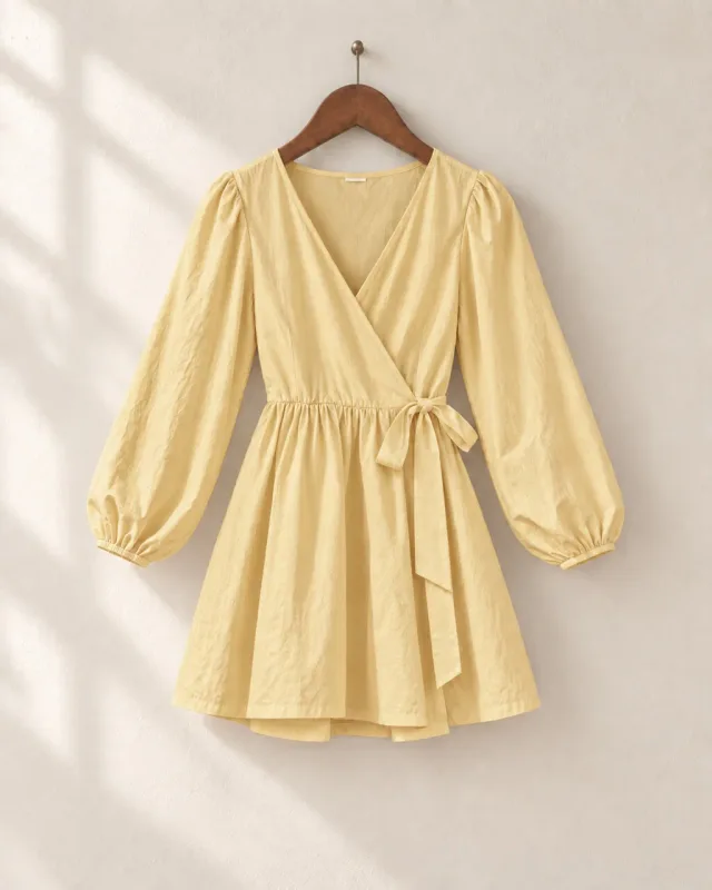 Vestido Corto Cruzado Lisa