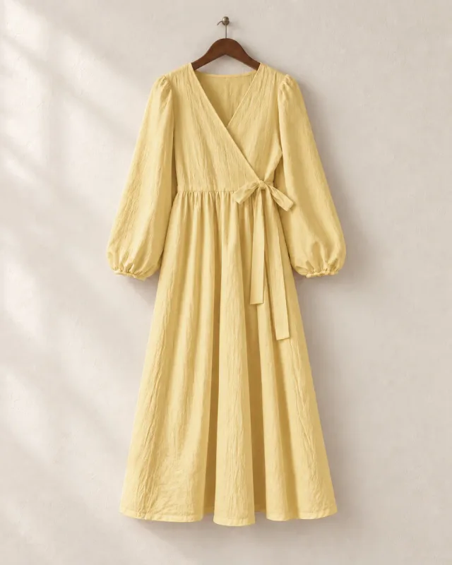 Vestido Midi Cruzado Lisa