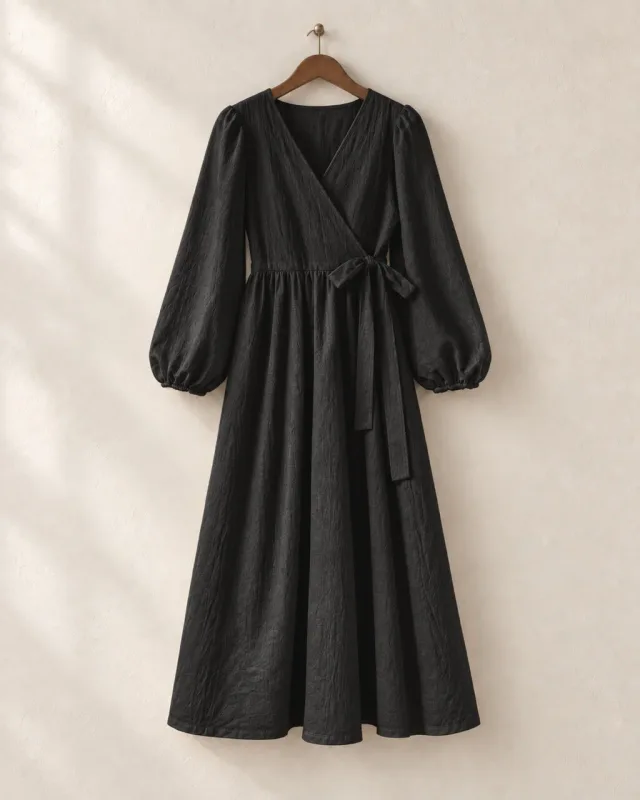 Vestido Midi Cruzado Lisa